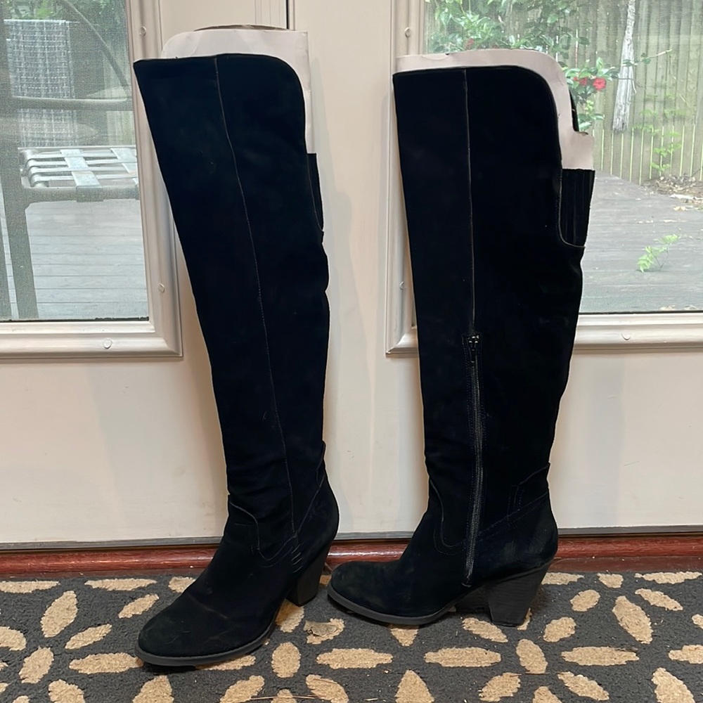 MIA black suede knee high boots